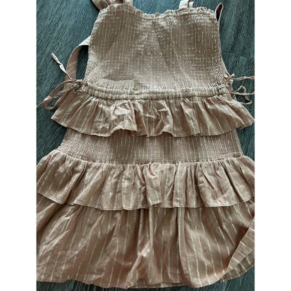 NWOT House of Harlow Corinne Shirred Mini Dress Size Small in Desert Rose Tiered - Picture 12 of 16